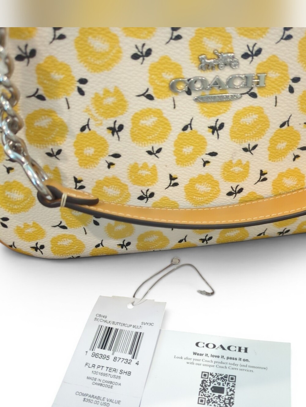 NWT Coach Teri Shoulder Crossbody Bag in Chalk/Buttercup - CB149 - Picture 7 of 8